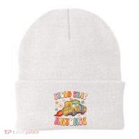 Field Trip Anyone Groovy School Bus Driver Yellow Bus Beanie thumb 0