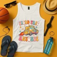 Field Trip Anyone Groovy School Bus Driver Yellow Bus Tank Top thumb 4
