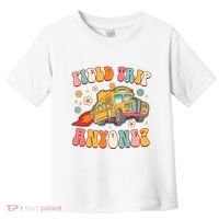 Field Trip Anyone Groovy School Bus Driver Yellow Bus Toddler T-Shirt thumb 0