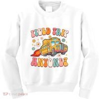 Field Trip Anyone Groovy School Bus Driver Yellow Bus Kids Sweatshirt thumb 0