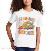 Field Trip Anyone Groovy School Bus Driver Yellow Bus Kids T-Shirt thumb 2