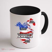 Funny Trump American Flag Canada Greenland Gulf Map On Back Coffee Mug thumb 1