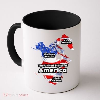 Funny Trump American Flag Canada Greenland Gulf Map On Back Coffee Mug