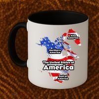 Funny Trump American Flag Canada Greenland Gulf Map On Back Coffee Mug thumb 2