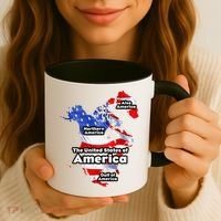 Funny Trump American Flag Canada Greenland Gulf Map On Back Coffee Mug thumb 3