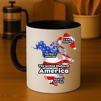 Funny Trump American Flag Canada Greenland Gulf Map On Back Coffee Mug thumb 4