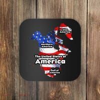 Funny Trump American Flag Canada Greenland Gulf Map On Back Coaster thumb 0