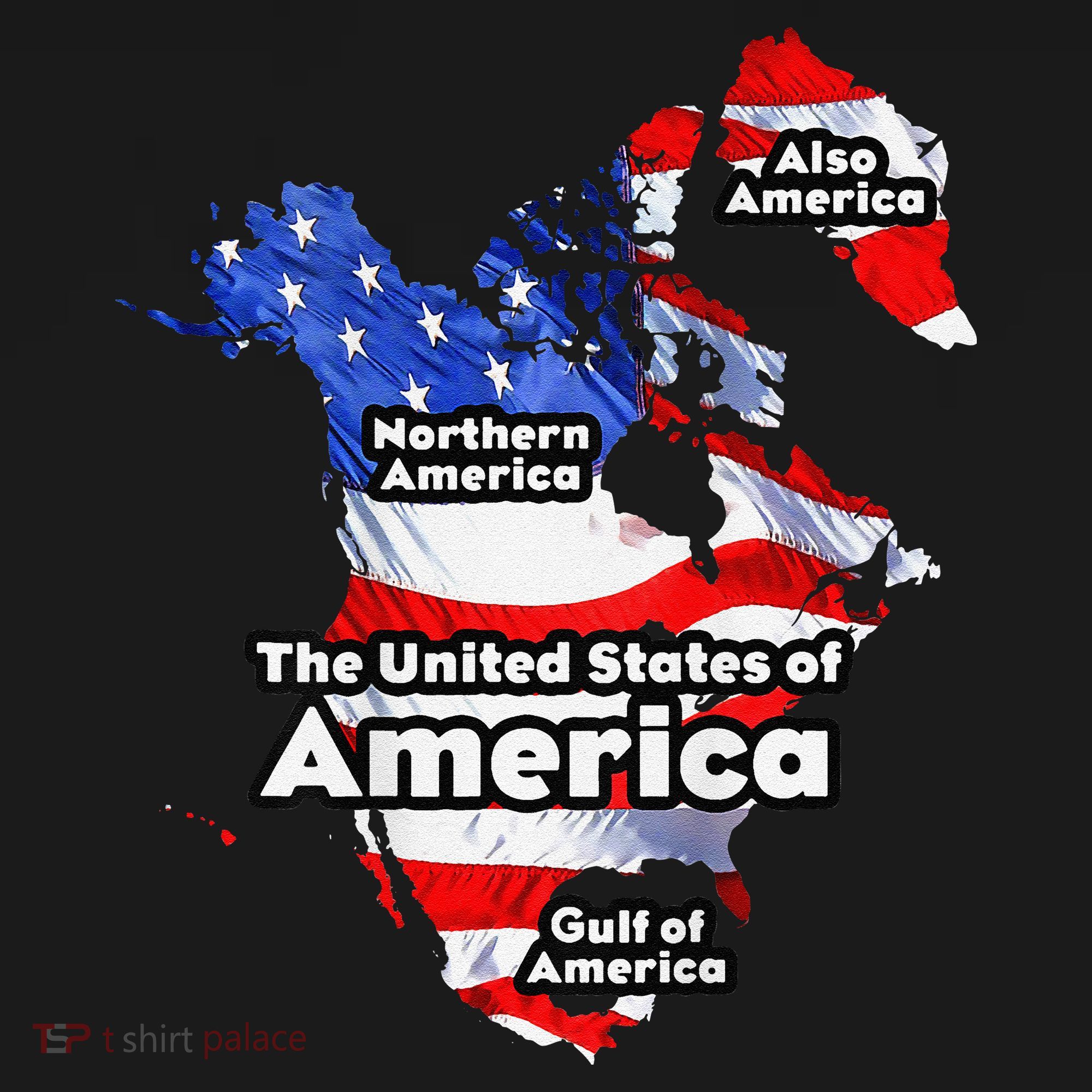 Funny Trump American Flag Canada Greenland Gulf Map On Back Women's Tank Top