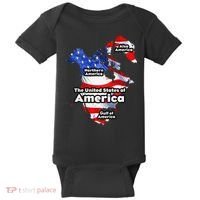 Funny Trump American Flag Canada Greenland Gulf Map On Back Baby Bodysuit thumb 0