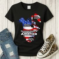 Funny Trump American Flag Canada Greenland Gulf Map On Back Women's T-Shirt thumb 3