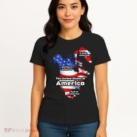 Funny Trump American Flag Canada Greenland Gulf Map On Back Women's T-Shirt thumb 4
