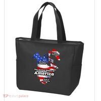 Funny Trump American Flag Canada Greenland Gulf Map On Back Tote Bag thumb 3