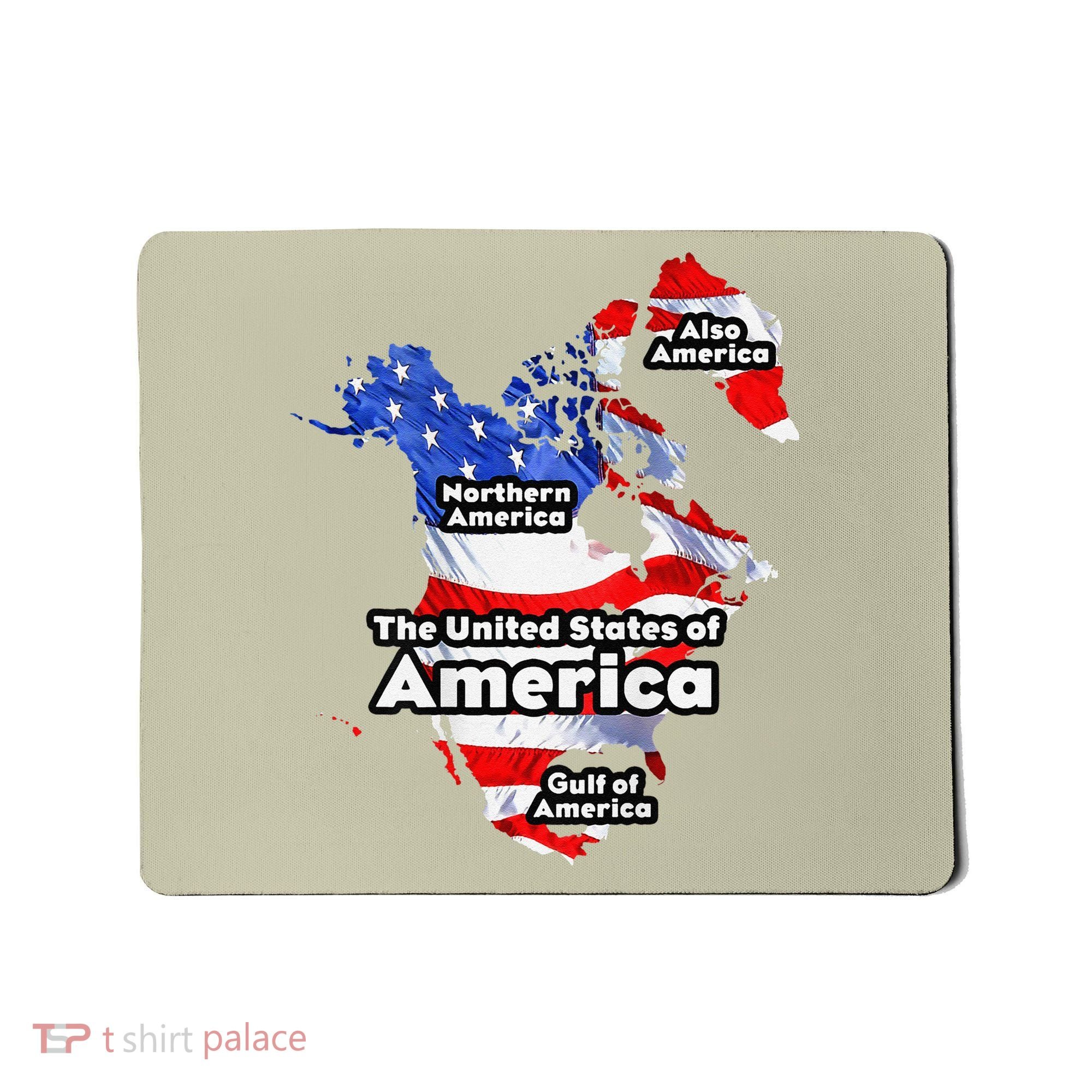 Funny Trump American Flag Canada Greenland Gulf Map On Back Mousepad