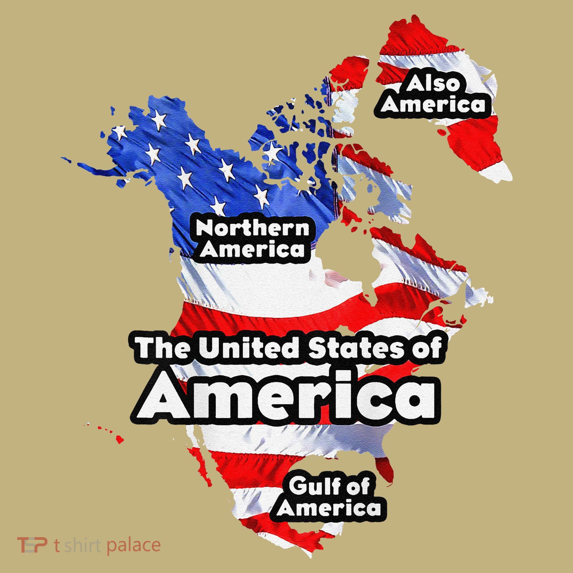 Funny Trump American Flag Canada Greenland Gulf Map On Back Mousepad