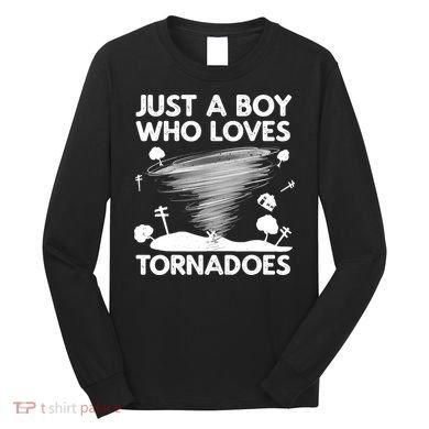 Funny Tornado Art For Boy Weather Storm Tornado Chaser Long Sleeve Shirt