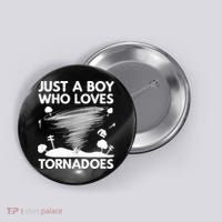 Funny Tornado Art For Boy Weather Storm Tornado Chaser Button thumb 0