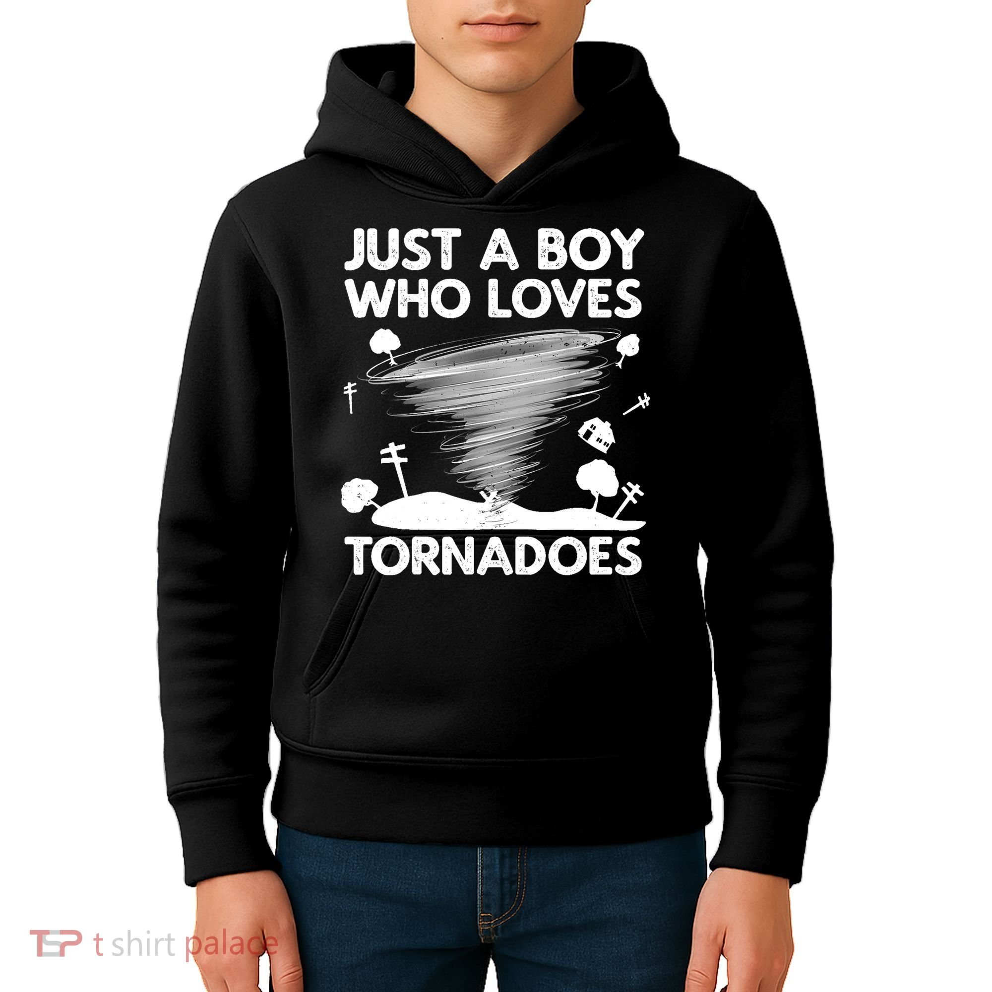 Funny Tornado Art For Boy Weather Storm Tornado Chaser Kids Hoodie