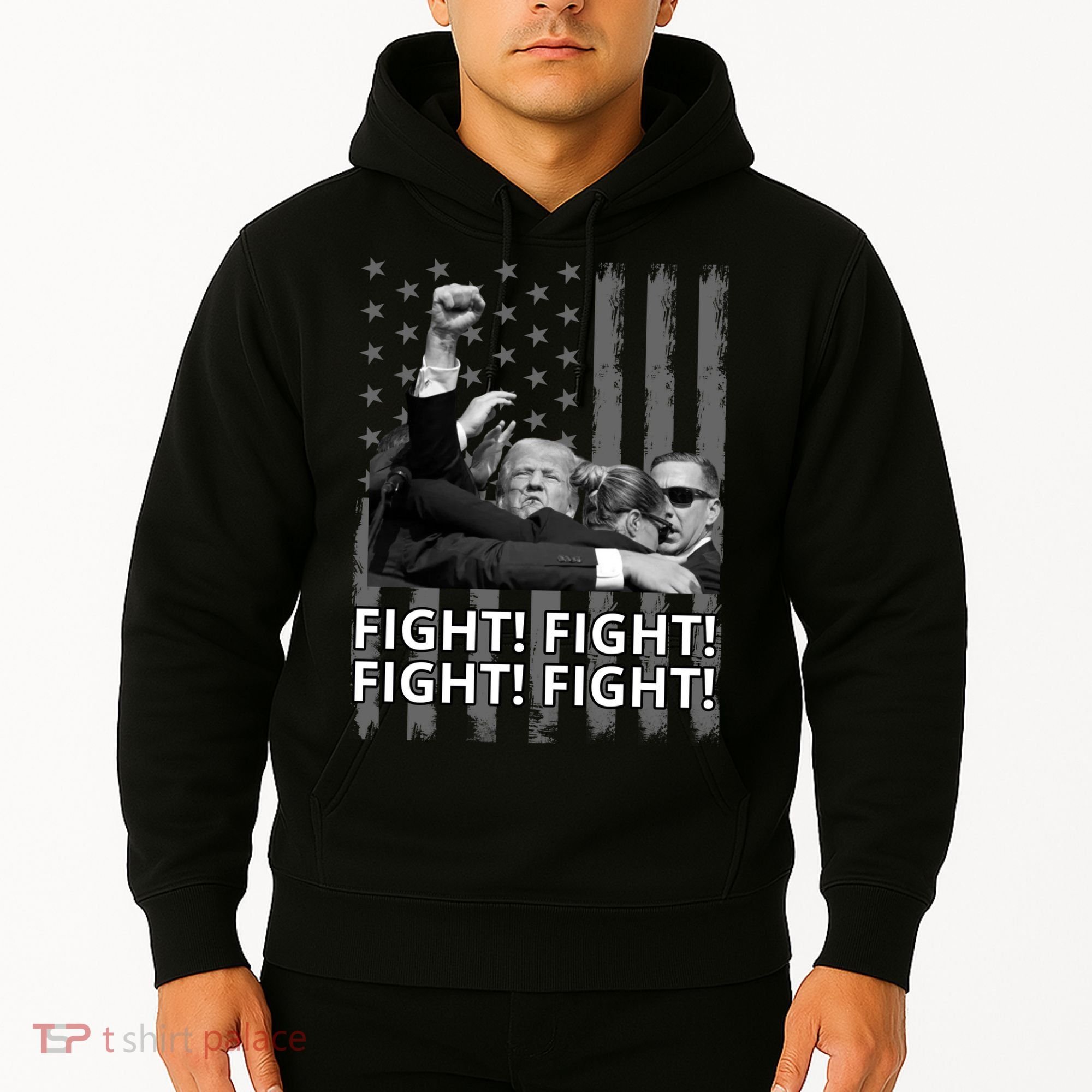 Fight Trump American Flag Rally Shooting Pennsylvania Hoodie