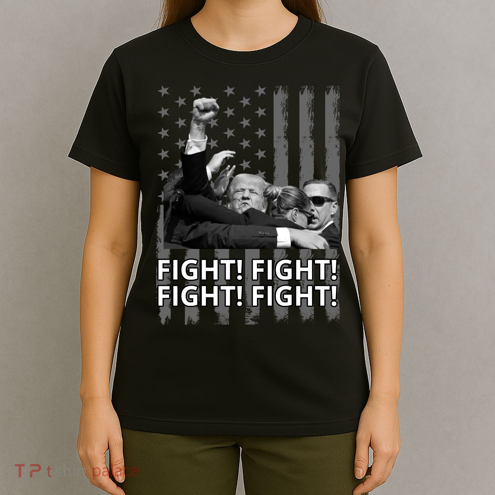 Fight Trump American Flag Rally Shooting Pennsylvania T-Shirt