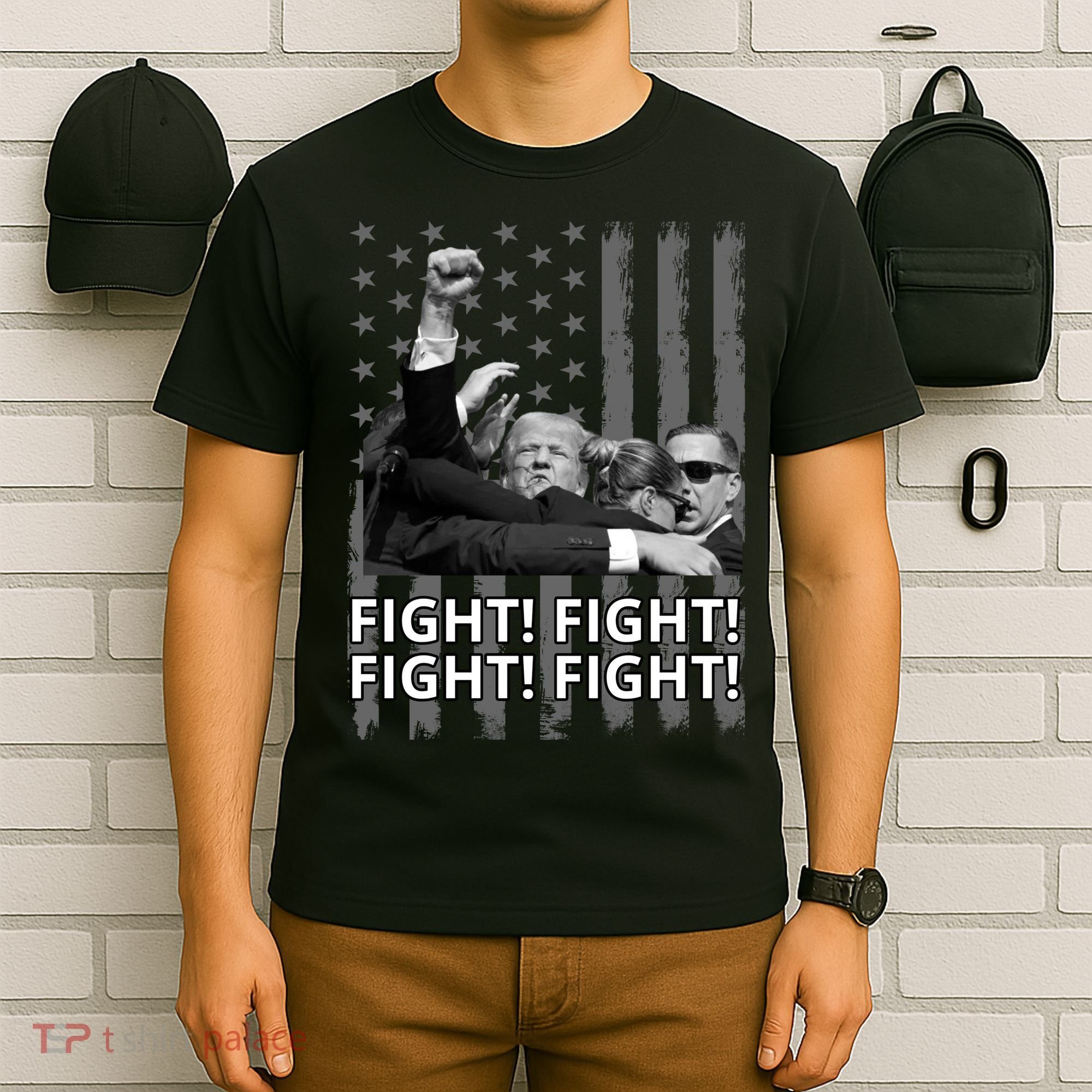 Fight Trump American Flag Rally Shooting Pennsylvania T-Shirt
