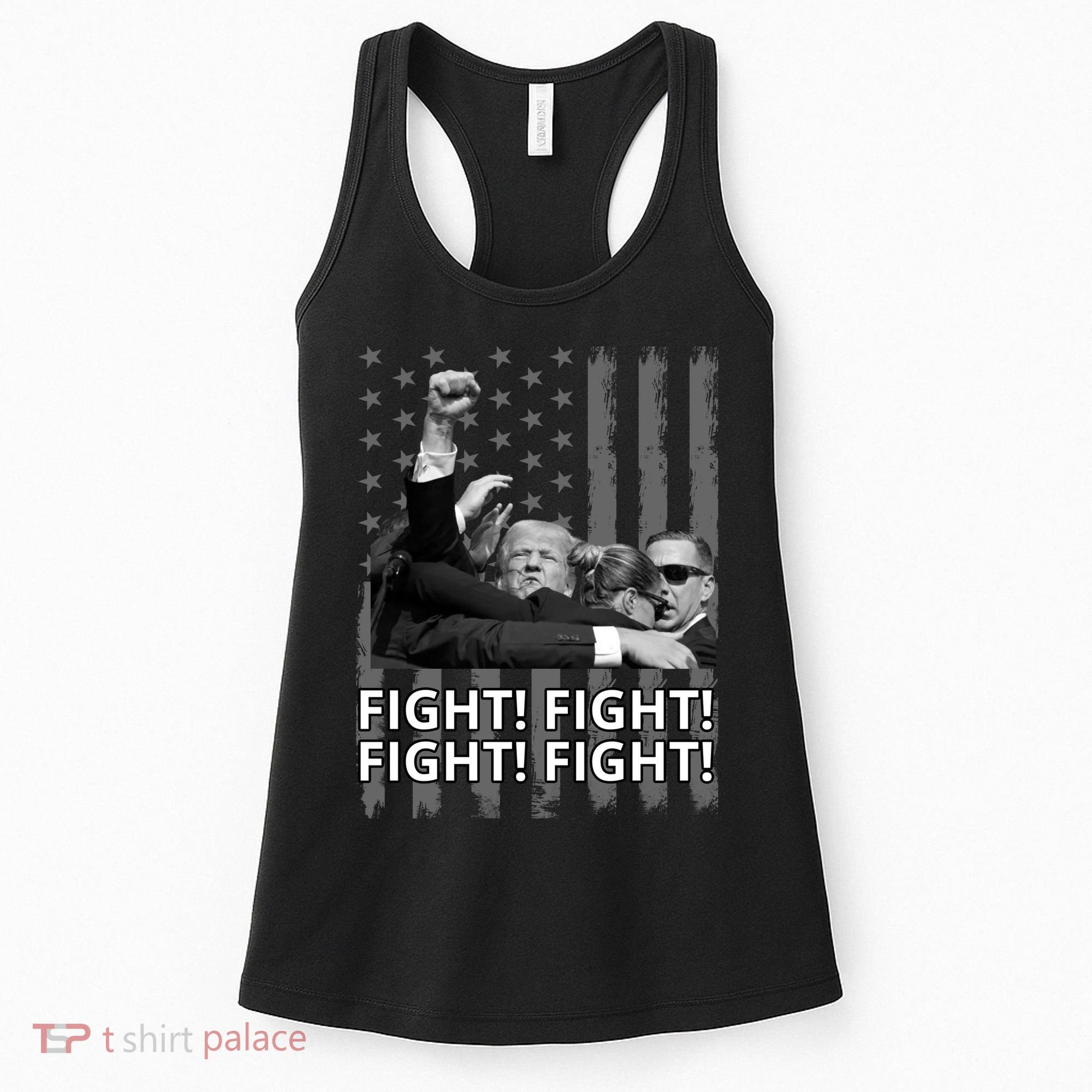 Fight Trump American Flag Rally Shooting Pennsylvania Women's Tank Top