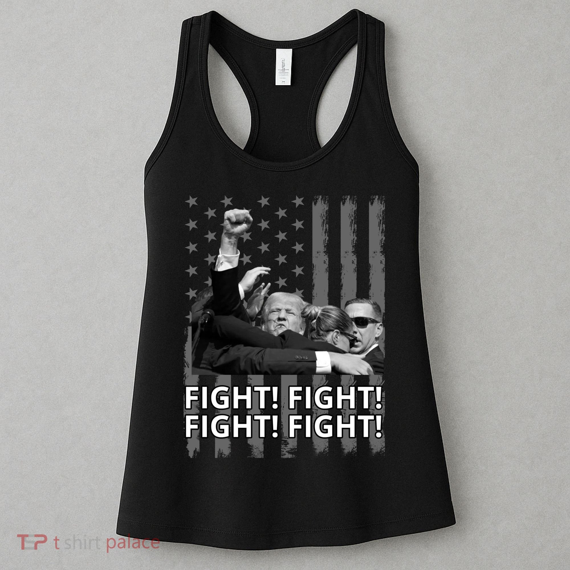 Fight Trump American Flag Rally Shooting Pennsylvania Women's Tank Top