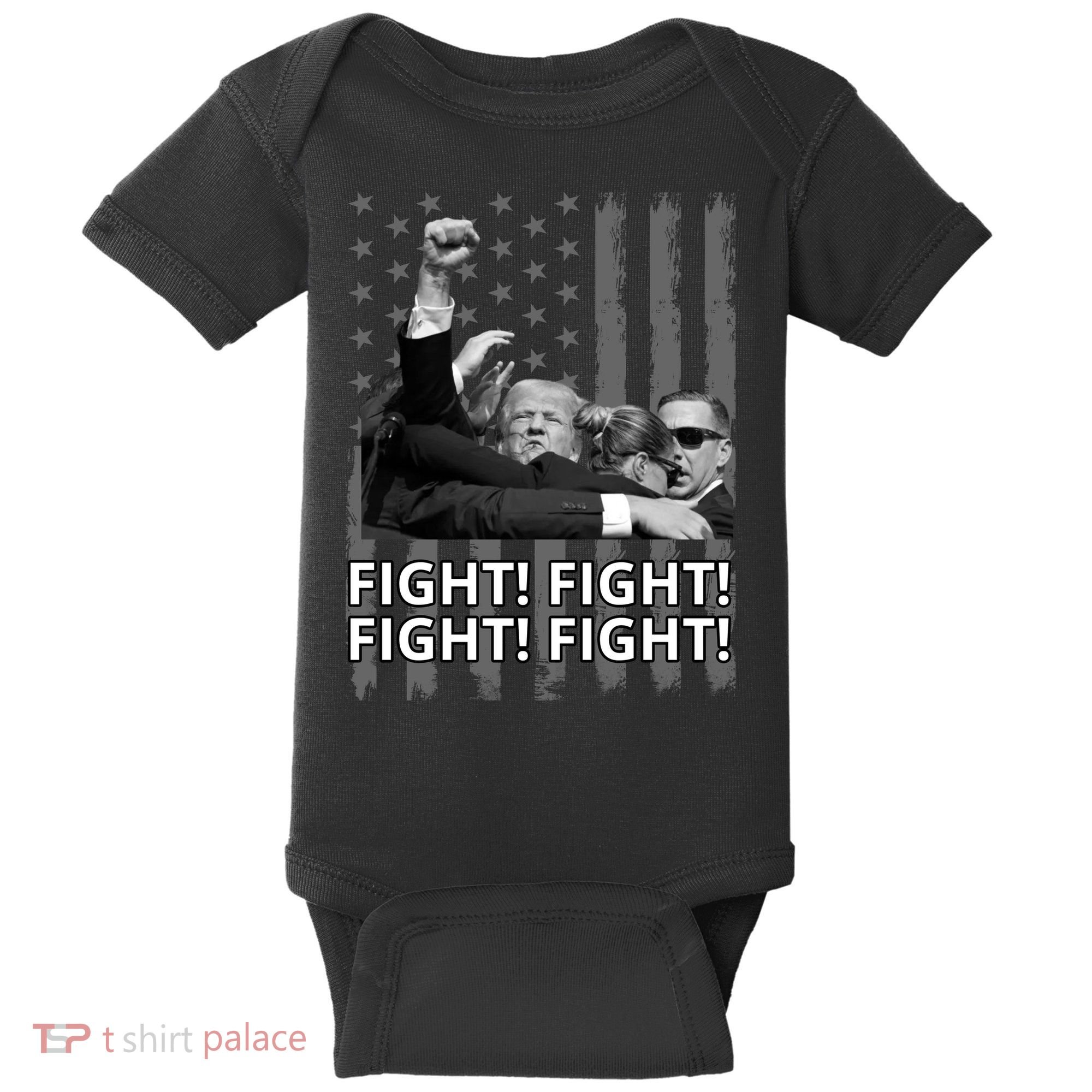 Fight Trump American Flag Rally Shooting Pennsylvania Baby Bodysuit