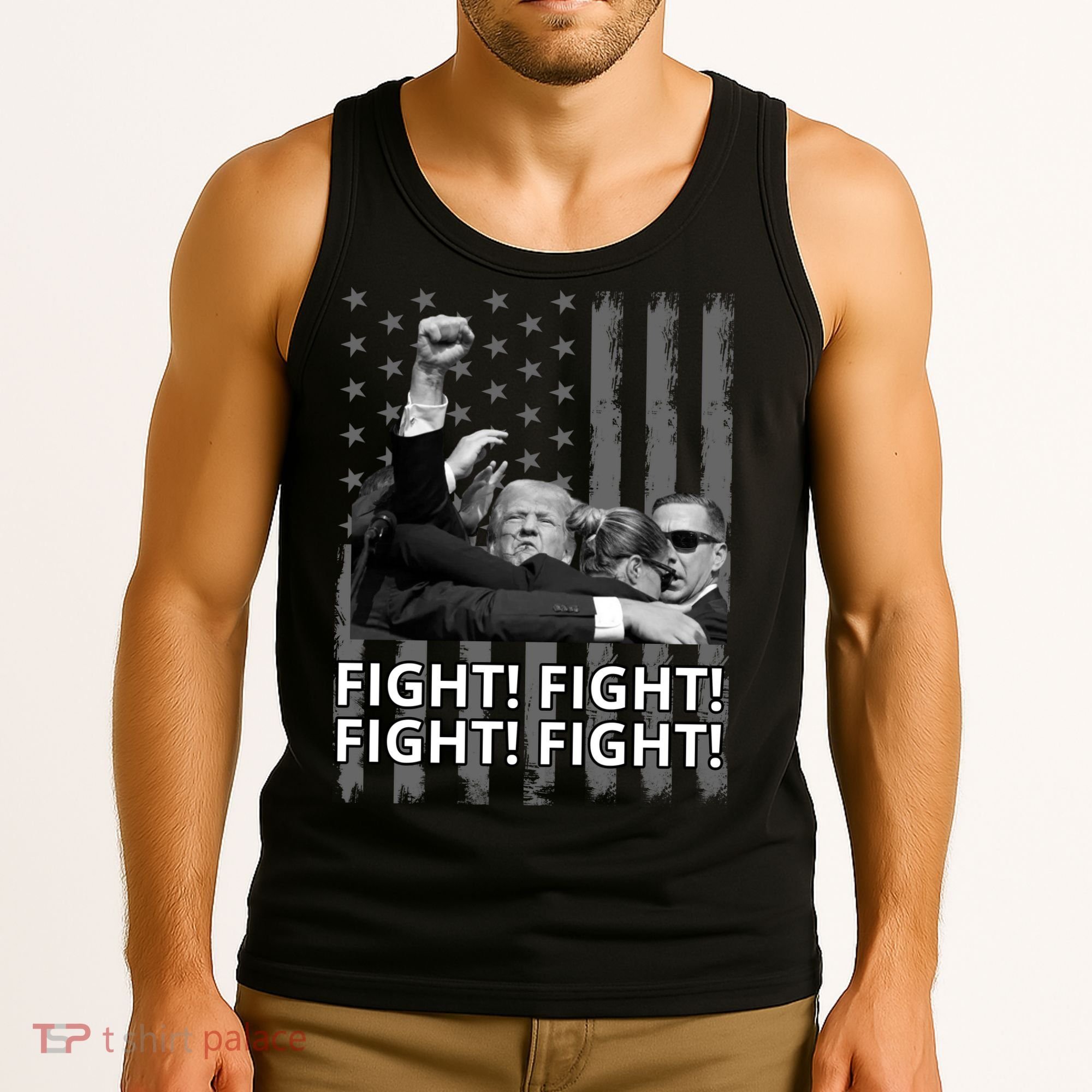 Fight Trump American Flag Rally Shooting Pennsylvania Tank Top