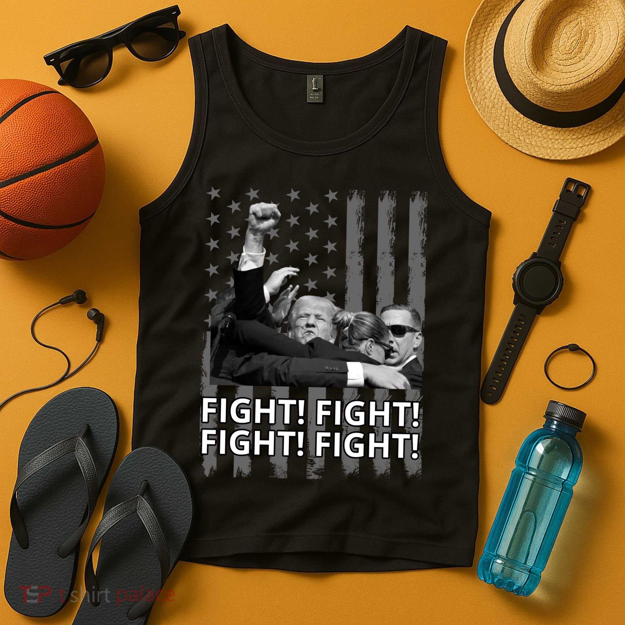 Fight Trump American Flag Rally Shooting Pennsylvania Tank Top
