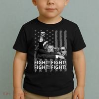 Fight Trump American Flag Rally Shooting Pennsylvania Toddler T-Shirt thumb 2