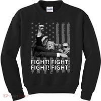 Fight Trump American Flag Rally Shooting Pennsylvania Kids Sweatshirt thumb 0