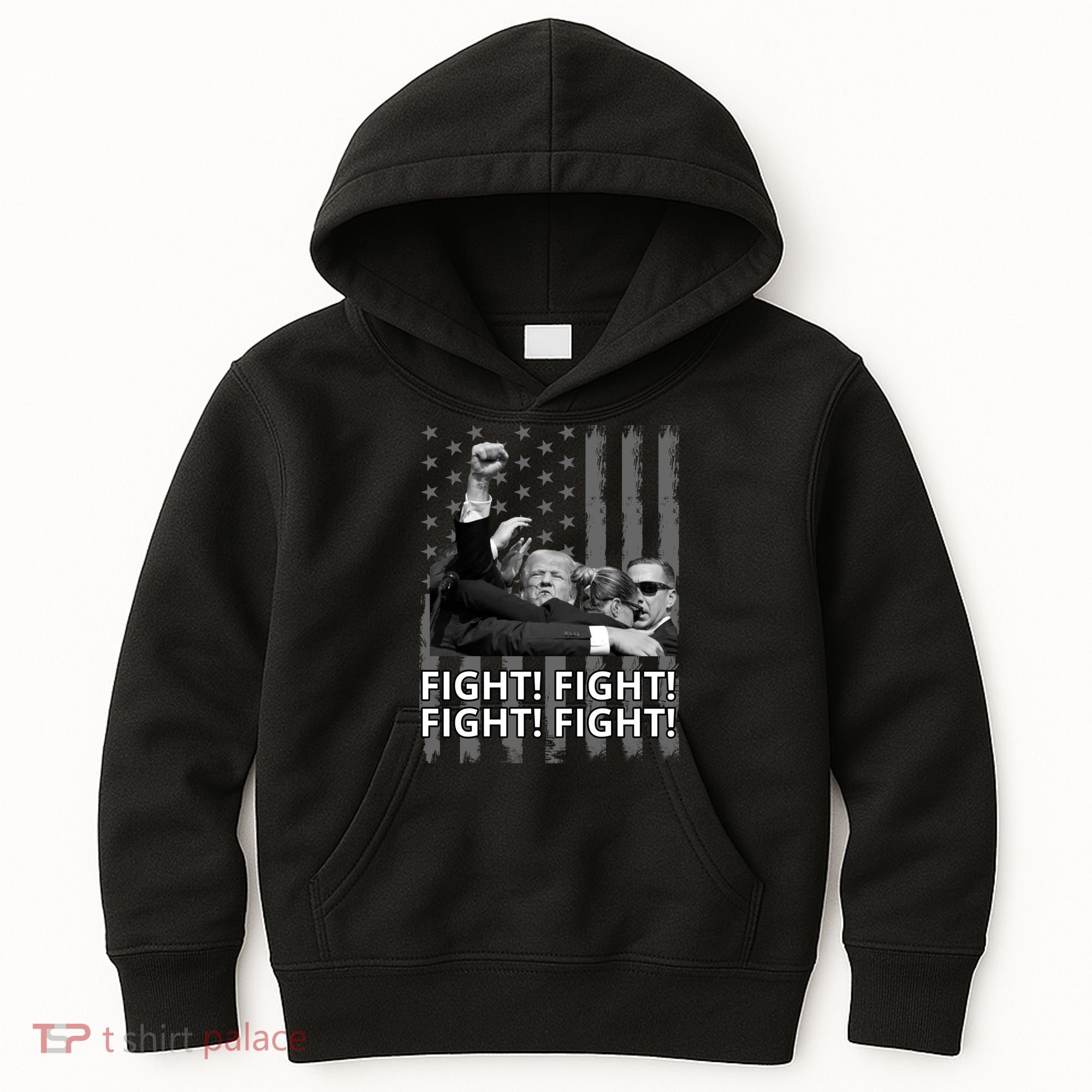 Fight Trump American Flag Rally Shooting Pennsylvania Kids Hoodie