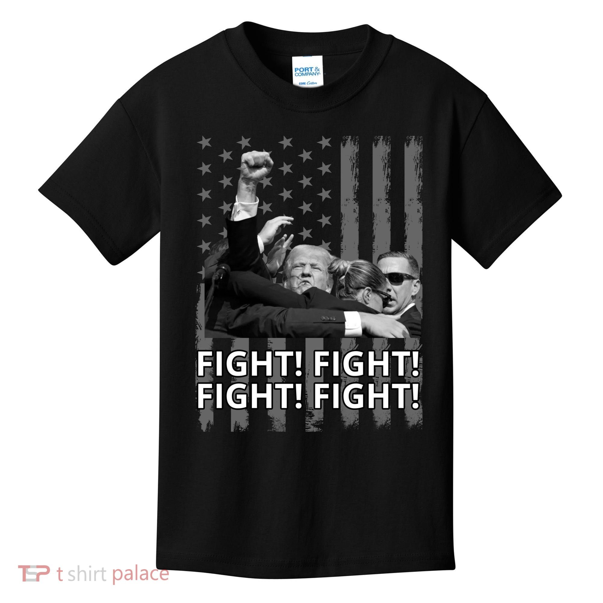 Fight Trump American Flag Rally Shooting Pennsylvania Kids T-Shirt