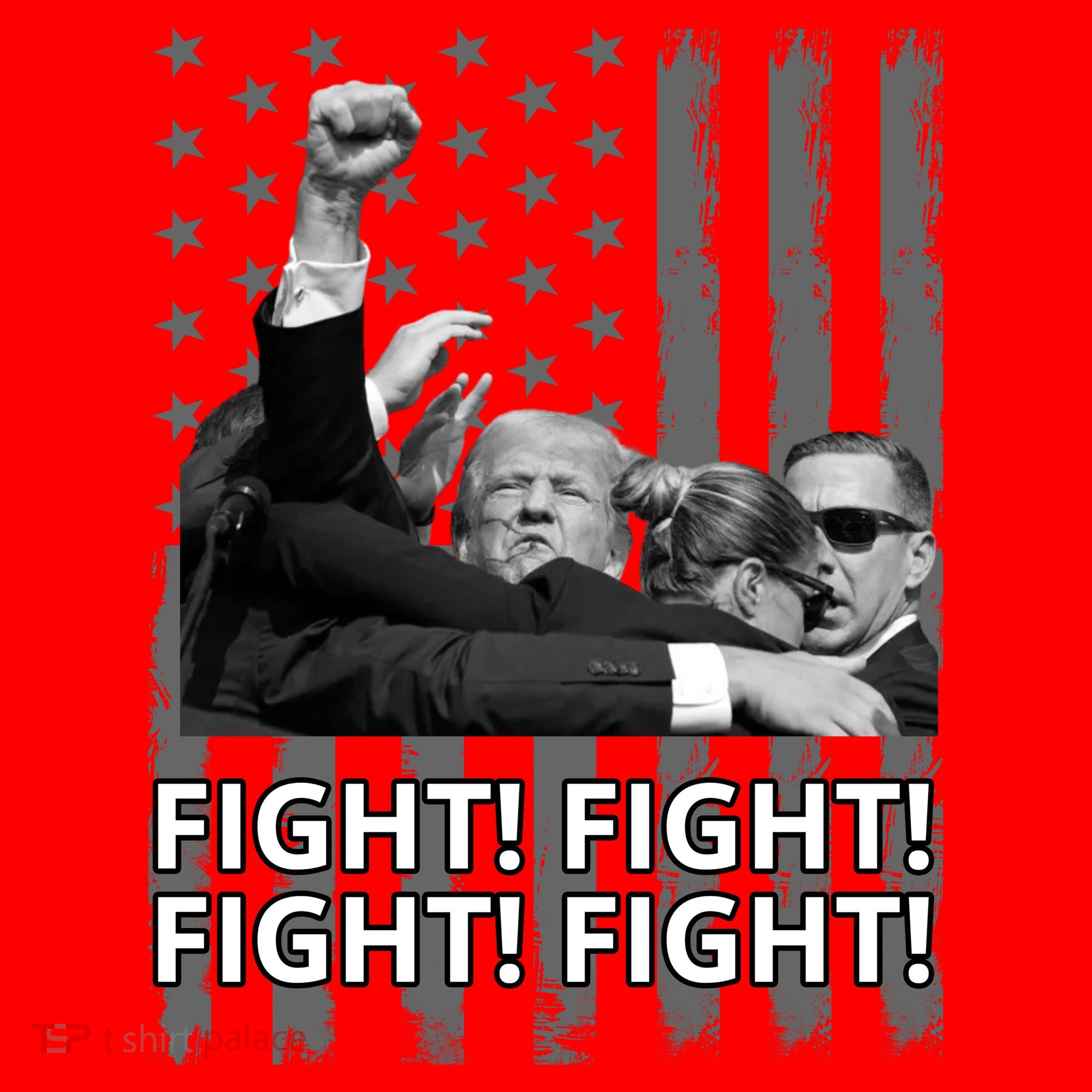 Fight Trump American Flag Rally Shooting Pennsylvania Santa Hat