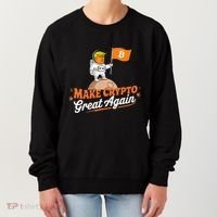 Funny Trump Astronaut Make Crypto Great To Moon Bitcoin Women's Sweatshirt thumb 0