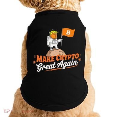 Funny Trump Astronaut Make Crypto Great To Moon Bitcoin Doggie Tank