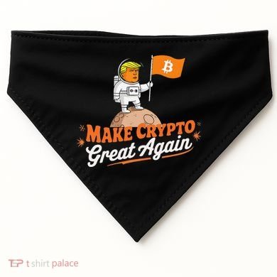 Funny Trump Astronaut Make Crypto Great To Moon Bitcoin USA-Made Doggie Bandana