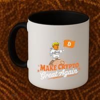 Funny Trump Astronaut Make Crypto Great To Moon Bitcoin Coffee Mug thumb 2