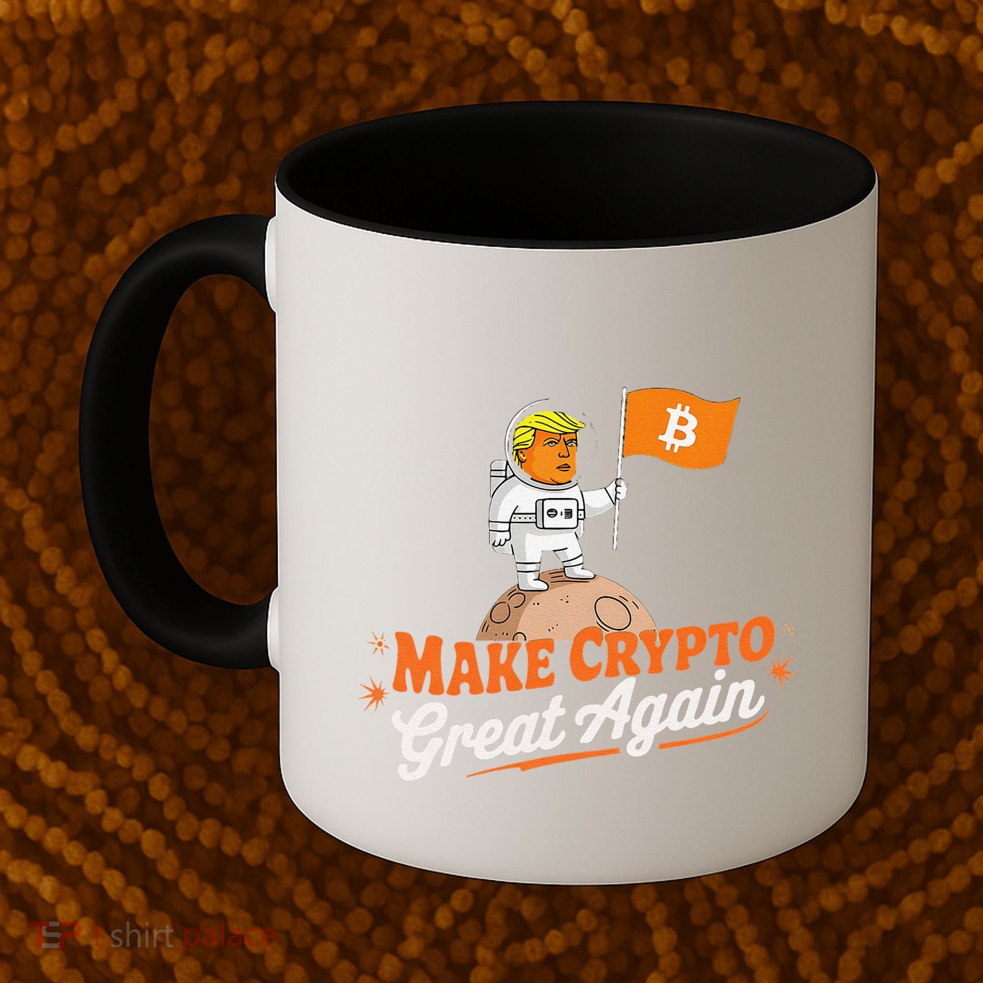 Funny Trump Astronaut Make Crypto Great To Moon Bitcoin Coffee Mug