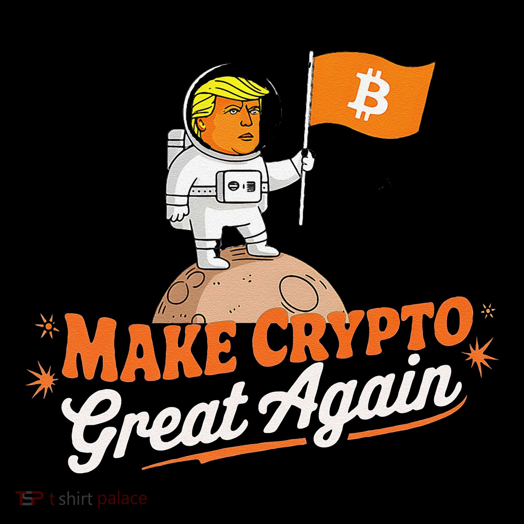 Funny Trump Astronaut Make Crypto Great To Moon Bitcoin Women's Hoodie