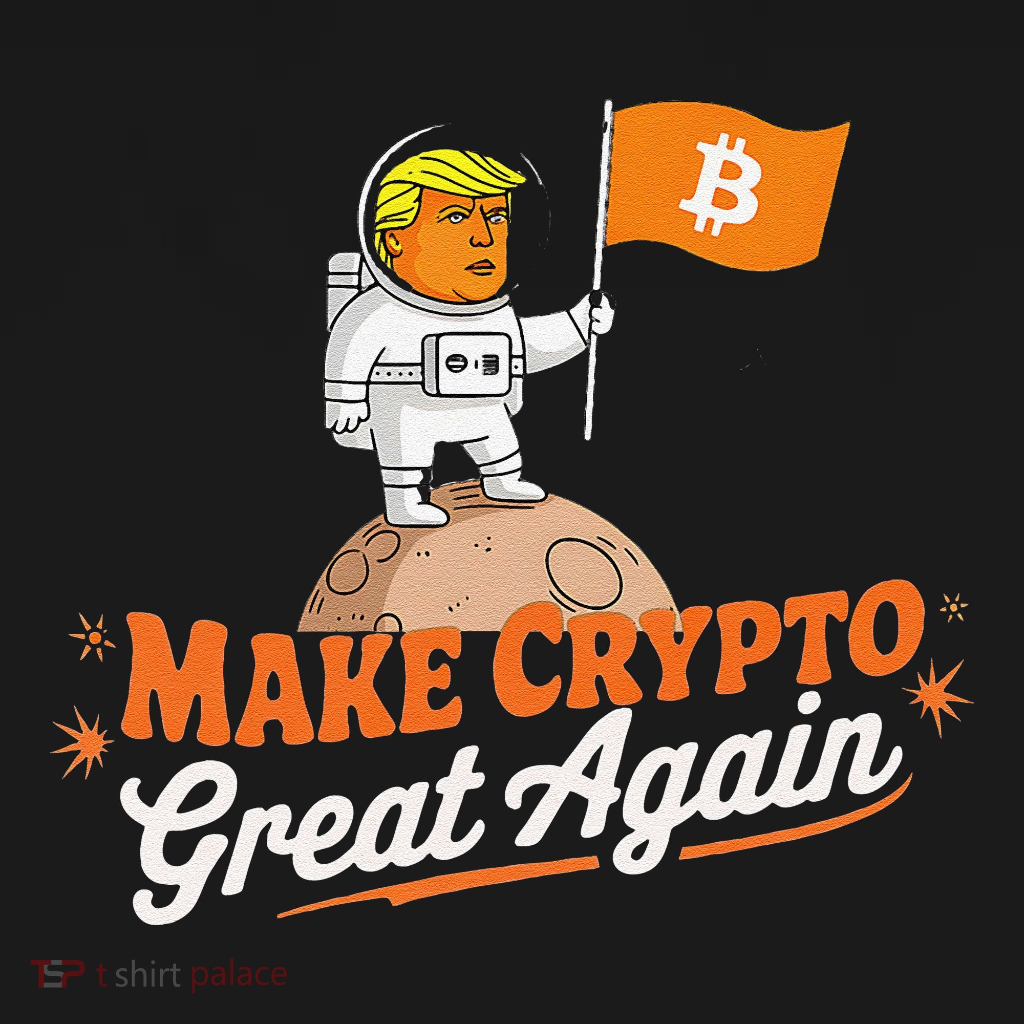 Funny Trump Astronaut Make Crypto Great To Moon Bitcoin Women's Tank Top