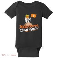 Funny Trump Astronaut Make Crypto Great To Moon Bitcoin Baby Bodysuit thumb 0