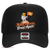 Funny Trump Astronaut Make Crypto Great To Moon Bitcoin Hat thumb 0