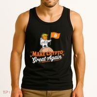 Funny Trump Astronaut Make Crypto Great To Moon Bitcoin Tank Top thumb 3
