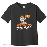 Funny Trump Astronaut Make Crypto Great To Moon Bitcoin Toddler T-Shirt thumb 0