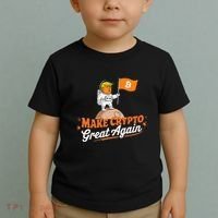 Funny Trump Astronaut Make Crypto Great To Moon Bitcoin Toddler T-Shirt thumb 2