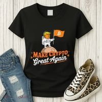 Funny Trump Astronaut Make Crypto Great To Moon Bitcoin Women's T-Shirt thumb 3
