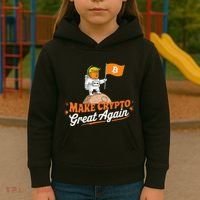 Funny Trump Astronaut Make Crypto Great To Moon Bitcoin Kids Hoodie thumb 3