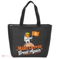 Funny Trump Astronaut Make Crypto Great To Moon Bitcoin Tote Bag thumb 0