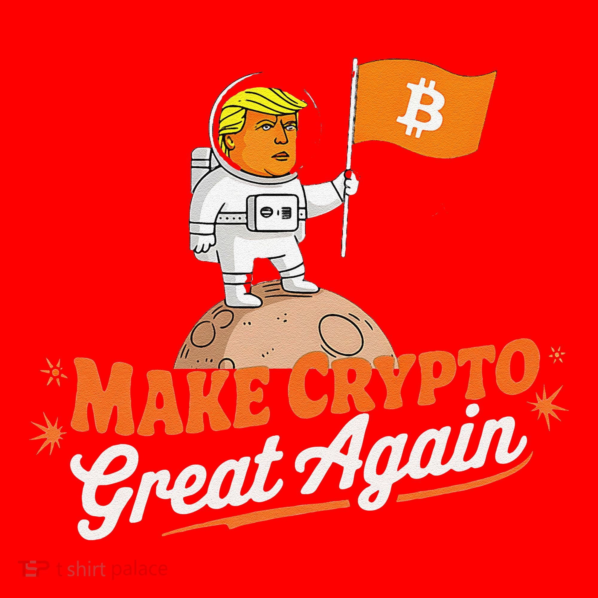 Funny Trump Astronaut Make Crypto Great To Moon Bitcoin Santa Hat